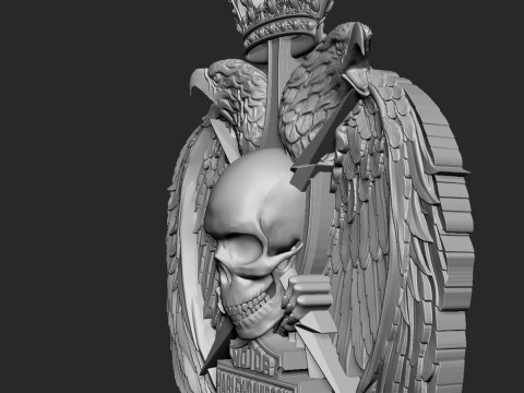 Harley Davidson Logo with Eagle Skull and Wings 3D Print Model