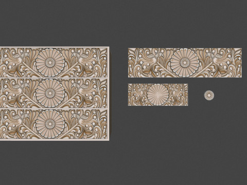 Classic Dresser Drawer Carving Model 3D 打印模型