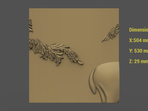 Buffet with Deer Cabinet Cnc Carving 3D 打印模型
