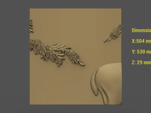 Buffet with Deer Cabinet Cnc Carving 3D Print Model