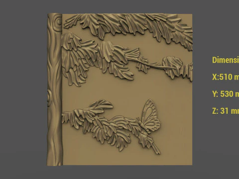Buffet with Deer Cabinet Cnc Carving 3D Print Model