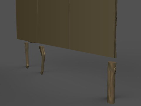 Buffet with Deer Cabinet Cnc Carving 3D 打印模型