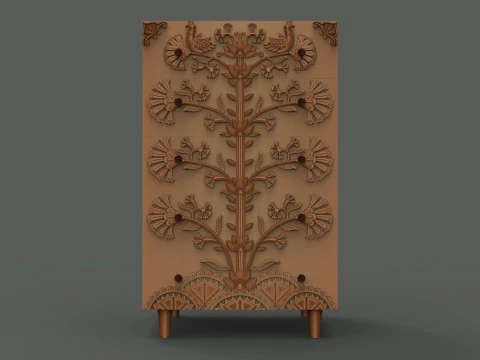 5단 서랍장 CNC 조각 3D 프린트 모델