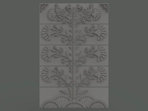 Five-Drawer Dresser Cnc Carving 3D Print Model