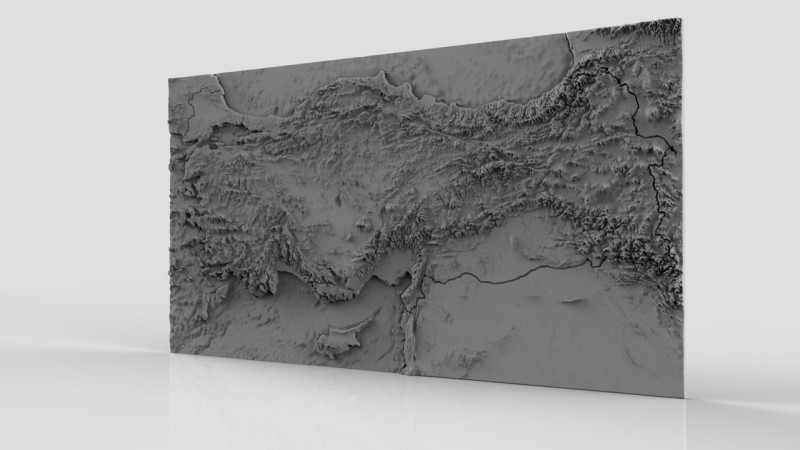 トルコ レリーフ マップ トルキエ フィジキ ハリタシ 3Dプリントモデル .c4d .max .obj .3ds .fbx .stl .blend 