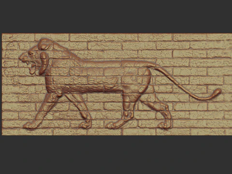 Lion babylonien sur la porte d'Ishtar Modèles 3D en vedette