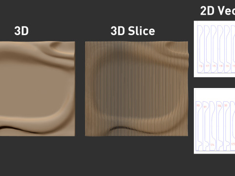 Parametric Wall decor for cnc cutting Model Cetak 3D
