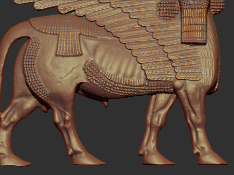Assyrian Human headed winged bull bas relief 3D Print Model