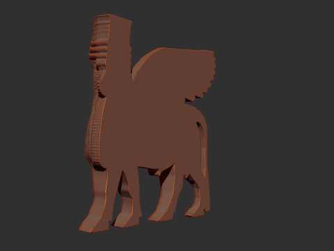 Assyrian Human headed winged bull bas relief 3D Print Model