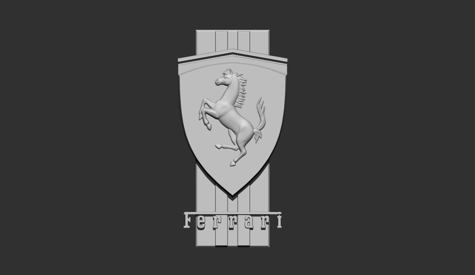 Ferrari Prancing Horse Logo Bas Relief for CNC 3D Print STL 3D Print Model .c4d .max .obj .3ds .fbx .stl .blend 