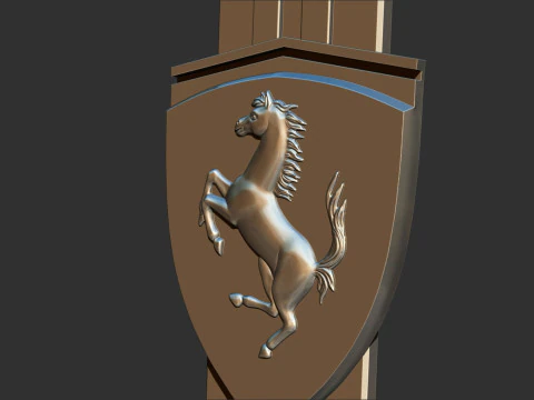 Ferrari Prancing Horse Logo Bas Relief for CNC 3D Print STL 3D Print Model