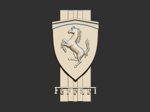 Ferrari logo 3D Print Model