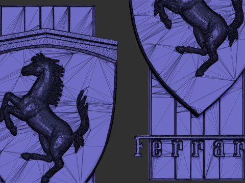 Ferrari Prancing Horse Logo Bas Relief for CNC 3D Print STL 3D Print Model