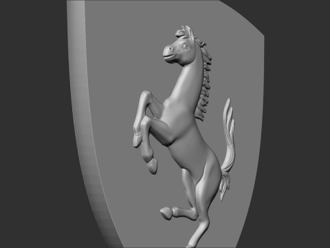 Ferrari Prancing Horse Logo Bas Relief for CNC 3D Print STL Modelo de Impressão 3D