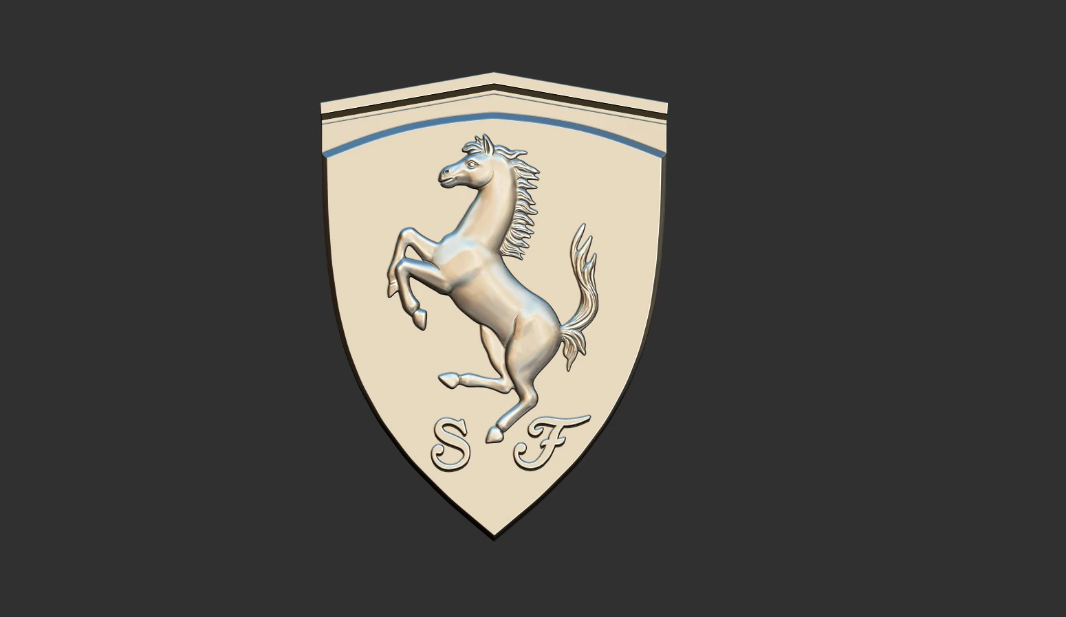 Ferrari Prancing Horse Logo Bas Relief for CNC 3D Print STL 3D Print Model .c4d .max .obj .3ds .fbx .stl .blend 
