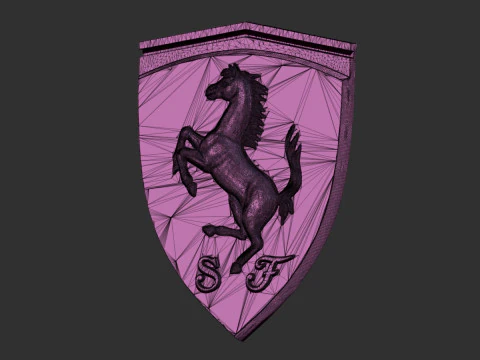 Ferrari Prancing Horse Logo Bas Relief for CNC 3D Print STL 3D Print Model