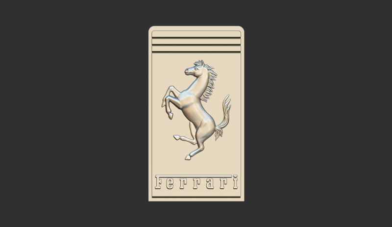 Ferrari logo Modello di stampa 3D .c4d .max .obj .3ds .fbx .stl .blend 