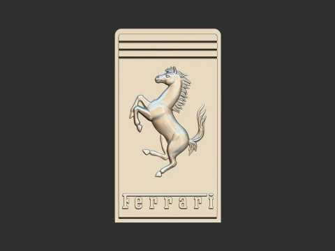 Ferrari Prancing Horse Logo Bas Relief for CNC 3D Print STL 3D Print Model