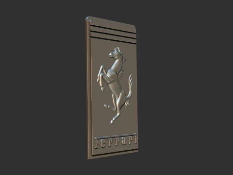 Ferrari Prancing Horse Logo Bas Relief for CNC 3D Print STL 3D Print Model