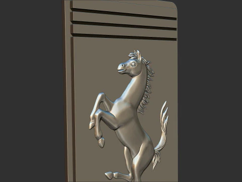 Ferrari Prancing Horse Logo Bas Relief for CNC 3D Print STL 3D Print Model