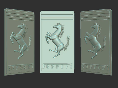 Ferrari Prancing Horse Logo Bas Relief for CNC 3D Print STL 3D Print Model