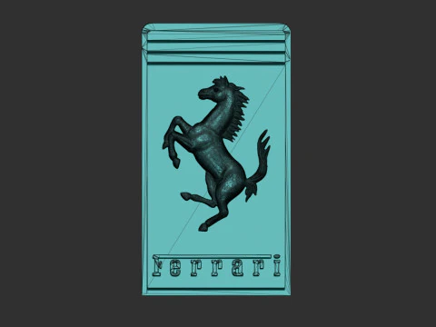 Ferrari Prancing Horse Logo Bas Relief for CNC 3D Print STL 3D Print Model