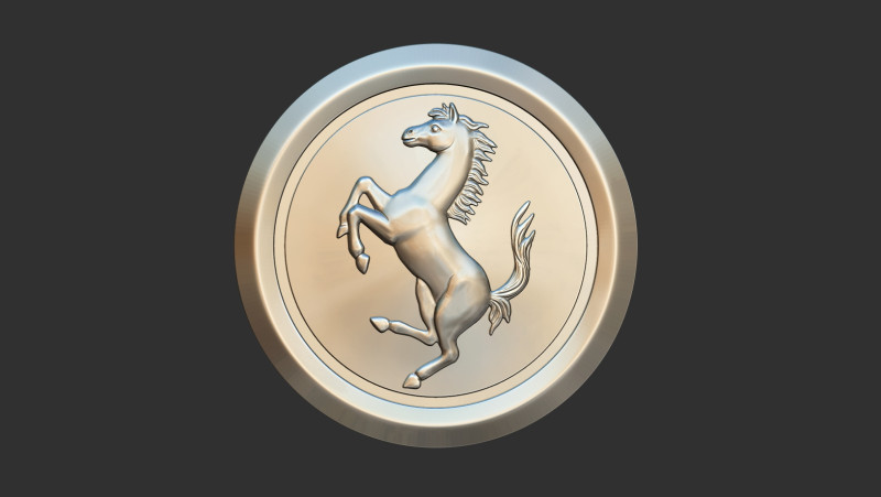 Ferrari logo 3D 打印模型 .c4d .max .obj .3ds .fbx .stl .blend