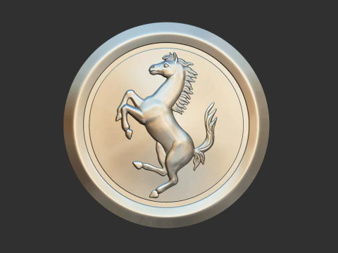Ferrari Prancing Horse Logo Bas Relief for CNC 3D Print STL 3D Print Model
