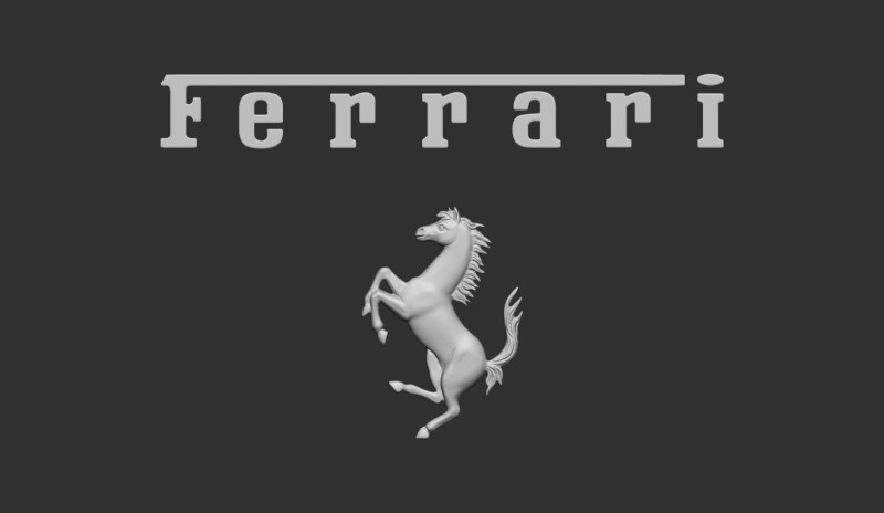 Ferrari Prancing Horse Logo Bas Relief for CNC 3D Print STL Modelo de Impressão 3D .c4d .max .obj .3ds .fbx .stl .blend 