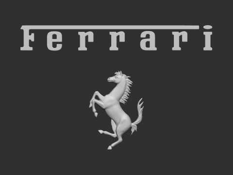 Ferrari logo 3Dプリントモデル
