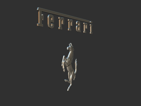 Ferrari Prancing Horse Logo Bas Relief for CNC 3D Print STL Modelo de Impressão 3D