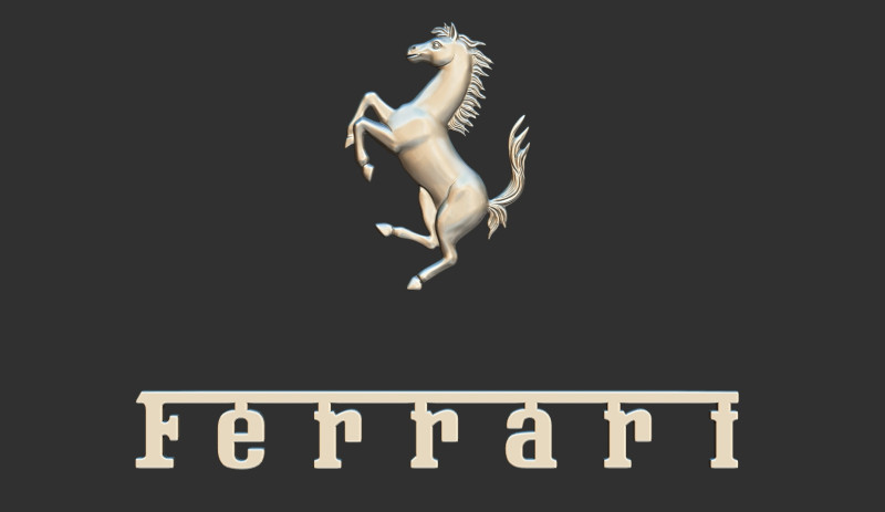 Ferrari Auto logo Model Cetak 3D .c4d .max .obj .3ds .fbx .stl .blend