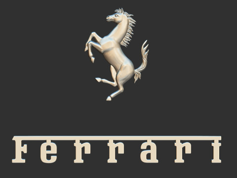 Ferrari Auto logo 3D Print Model