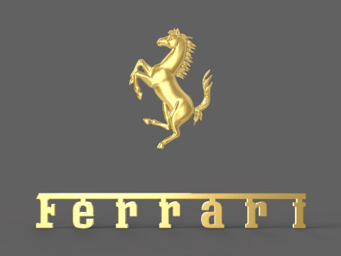 Ferrari Auto logo Model Cetak 3D
