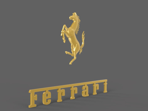 Ferrari Auto logo Model Cetak 3D