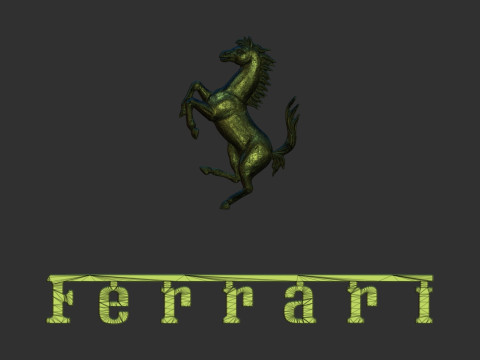 Ferrari Auto logo Model Cetak 3D