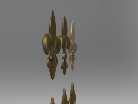 Heraldic Lily Set 3D Print Model