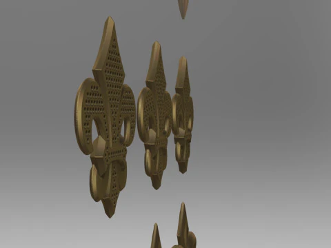 Heraldic Lily Set 3D Print Model