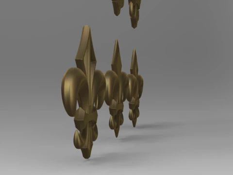 Heraldic Lily Set 3D Print Model