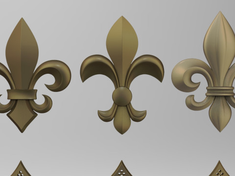 Heraldic Lily Set 3D Baskı Modeli
