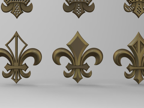 Heraldic Lily Set 3D Baskı Modeli