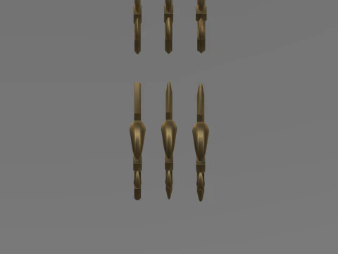 Heraldic Lily Set 3D Print Model