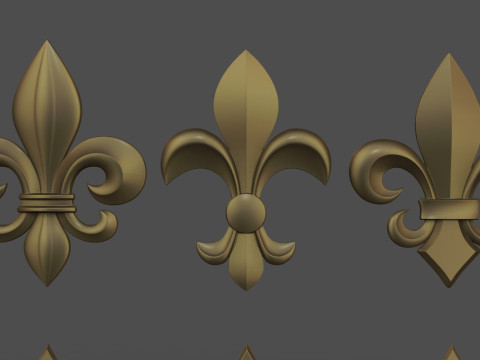 Heraldic Lily Set 3D Baskı Modeli