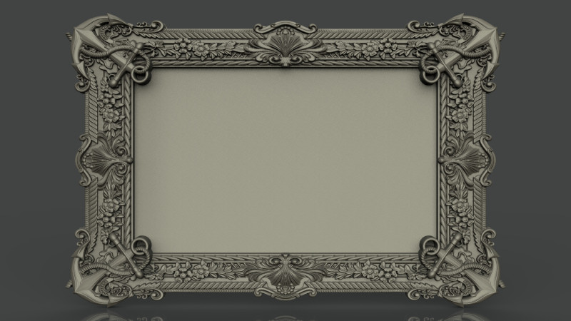 Mirror Frame with anchor 3Dプリントモデル .c4d .max .obj .3ds .fbx .stl .blend