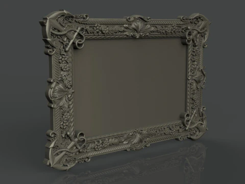 Mirror Frame with anchor 3D Print Model