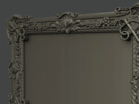Mirror Frame with anchor 3D Print Model