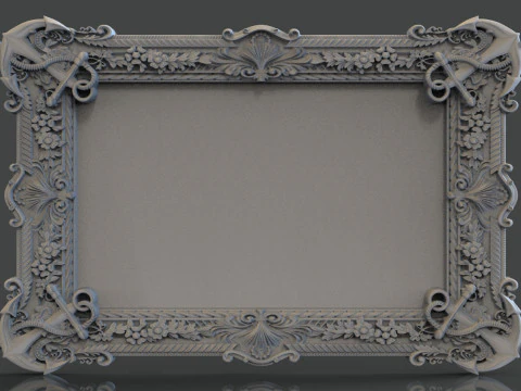 Mirror Frame with anchor 3D Print Model