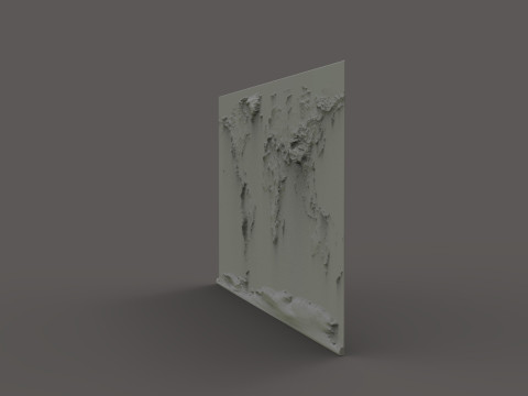 World Physical Map bas relief Modelo de Impressão 3D