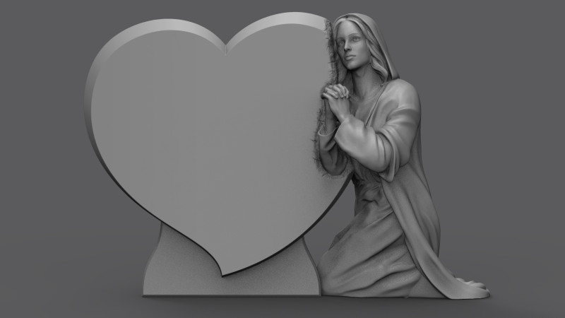 Praying woman tombstone Model do druku 3D .c4d .max .obj .3ds .fbx .stl .blend