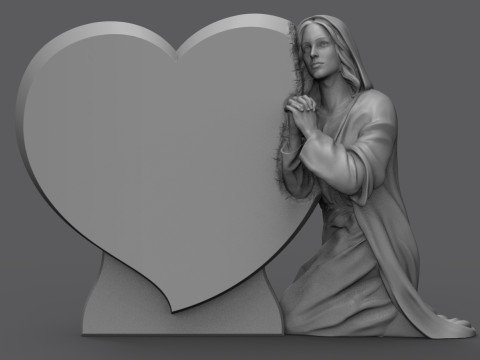 Praying woman tombstone 3D Принт Модель